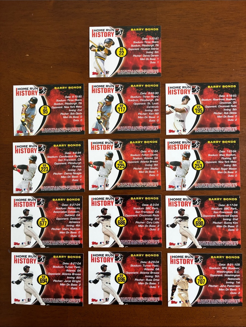 13 Card Barry Bonds Topps Home Run History Lot - Picture 2 of 6